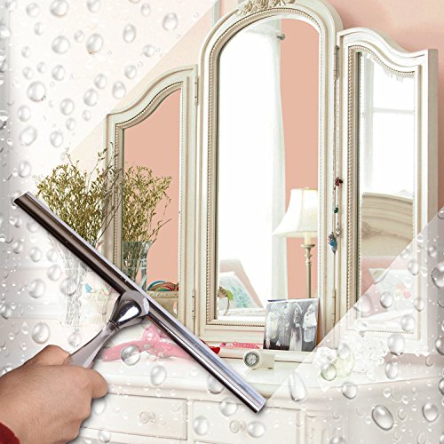 Window Cleaning Squeegee BUDGET & GOOD Kitchen Window Squeegee with Suction Hook Stainless Steel Car Windshield Squeegee Wiper for Door Glass Tile Table - Thumbnail 2