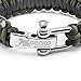 GECKO EQUIPMENT Army Green/Black King Cobra Paracord Survival Bracelet with Adjustable Stainless Steel D Shackle - Suitable for 7