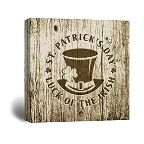 Canvas Wall Art St Patrick Theme Print Gallery Wrap Modern Home Decoration Ready to Hang - 12x12 inches