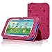 ACdream Sprout Channel Cubby 7 Case, Premium PU Standing Leather Cover Case for Sprout Channel Cubby 7 inch HD 16GB KidFriendly Tablet, Hot Pink Pattern