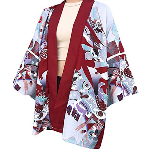 Kimono Cardigan Blouse Shirt Beach Kimonos Woman Cosplay Yukata OBI Japanese Komono Aa4363,1,One Size