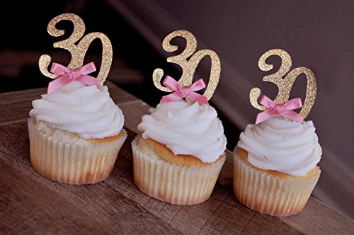 30th Birthday Cupcake Toppers 12ct 30th Birthday Decoration