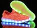 HOFISH Boys Girls Kids Colors Toddler LED Luminous Knit Sneakers USB Charging Light Shoes,Pink,27 M EU / 10 M US Toddler