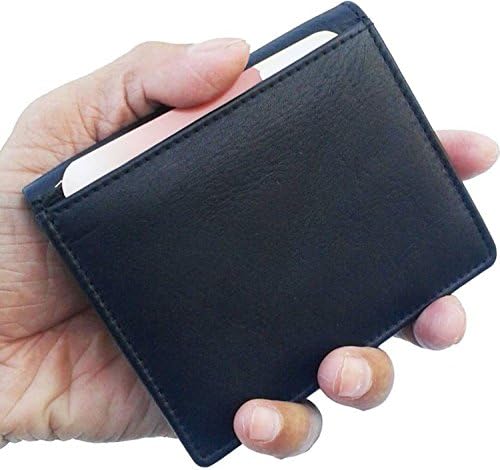 PELLET® Black New Genuine Leather Card Holder Cum Wallet with Magnet Closure