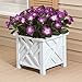 Miles Kimball 329156 Chippendale Planter Box, Plant Holder for Patio and Lawn, 14 ¾” sq. x 13 ¼ H Overall, White