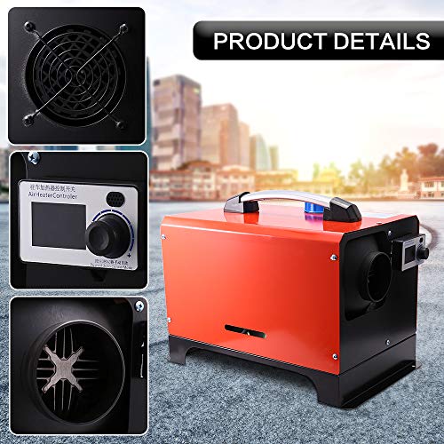 SEAAN Diesel Air Heater All In One 5KW 12V Car Diesel Parking Heater LCD Switch Fuel Diesel Forced Air Heater with Remote Control for Car Truck Motor-Home Boat Trailer (One Hole)