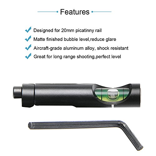 BESTSIGHT Metal Spirit Bubble Level for 20mm Picatinny Weaver Rail Rifle Scope Mount