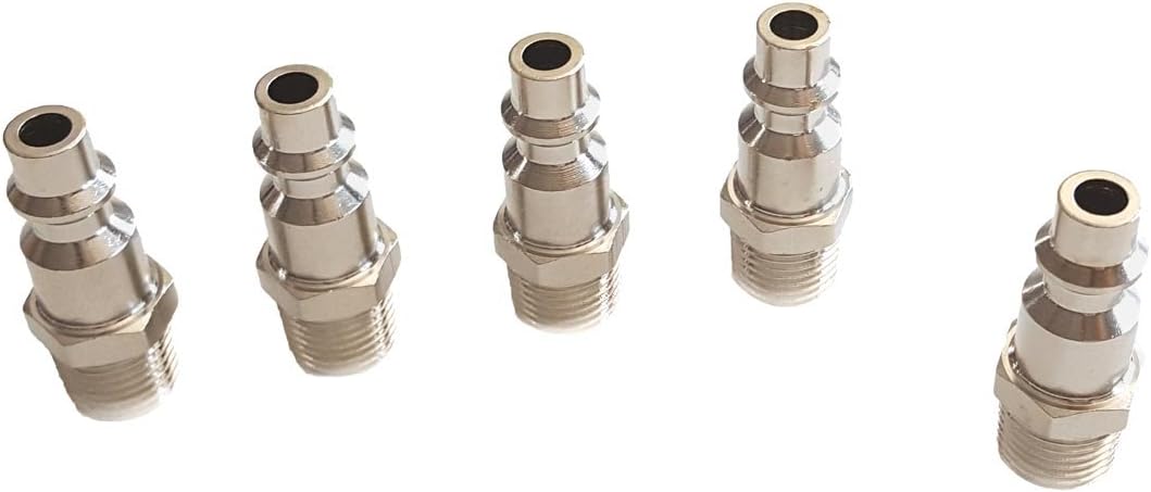 Ferretería 5 RACORES AIRE COMPRIMIDO 1/4 MACHO 8mm Adaptador Conector