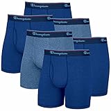 Champion Men's 6 Pack Smart Temp Boxer Brief (Large, Blue)