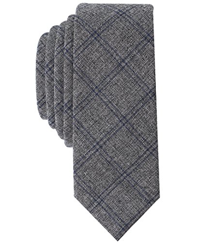 Original Penguin Men's Master Plaid Tie, Charcoal, One Size