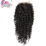 Brazilian Virgin Hair 1piece Curly Hair Closure 100% Unprocessed Human Hair Extensions Natural Color 30-35g/piece