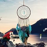 Bemall DIY Dreamcatcher Feather Green Turquoise Handmade Dream Catcher Kit Make Your Own Dream Catcher Home Car Decoration Pendant