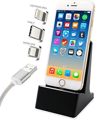 Magnetic Charger Pad Stand Station,Plastic Cell Phone Holder,Detachable Fast Charging Stations for All Android Phone,Apple Iphone7 iPhone6 SamsungS8,Galaxy S8 Plus,Note 5 and Tablet computer,Yimai
