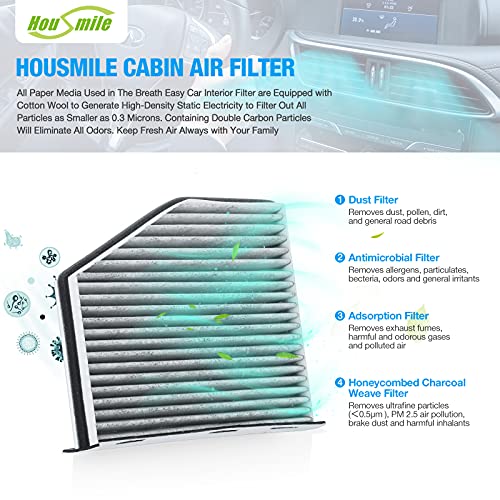 PPWER Cabin Air Filter Up to 50% Longer Life Replacement for Fram CF10373 Compatible for Volkswagen
