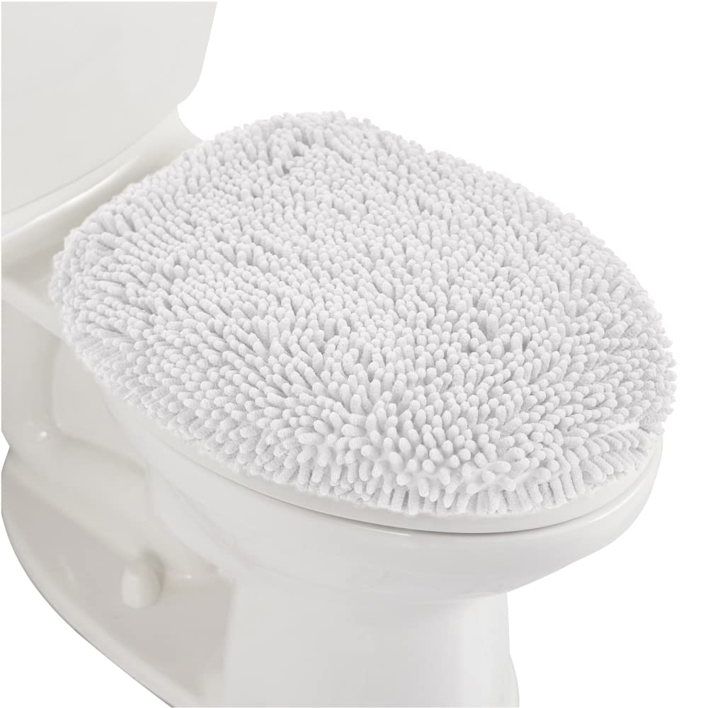 Gorilla Grip Soft Chenille Bathroom Toilet Lid Cover, Machine Washable