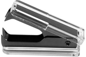 Multibey Black Acrylic Staples Remover Mini Cute Staple Remover Opener Tool Metal Jaws Stationery for Office School Home Desk Accessories(Clear Black)