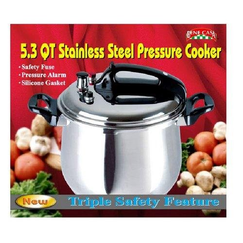 Bene Casa 33868 5.3-quart stainless steel pressure cooker.