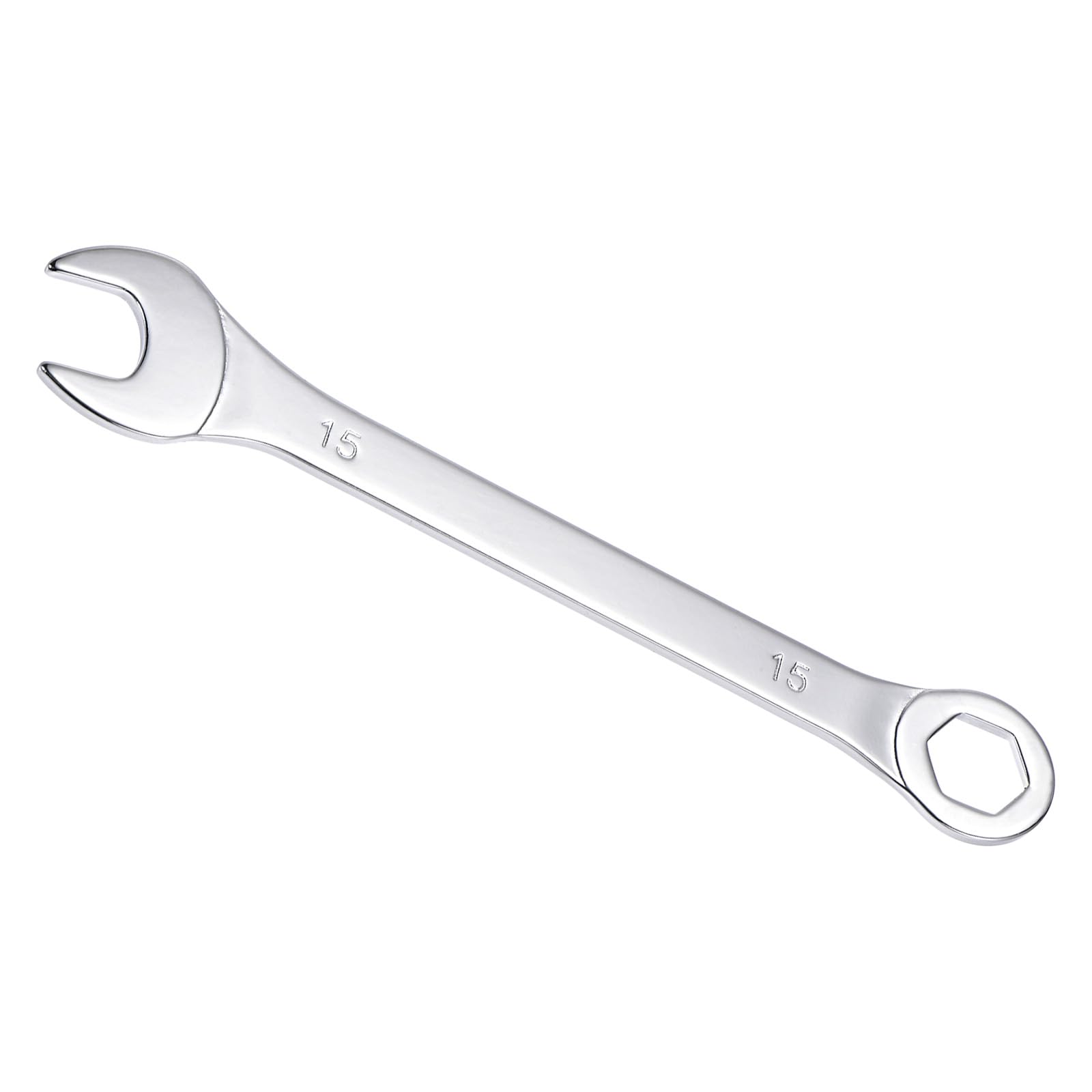 CoCud Combination Wrench, 15mm Metric Box Open End 6-Point Design 15-Degree Offset, Double Ended Box and Open End - (Applications: for Home Repairs)