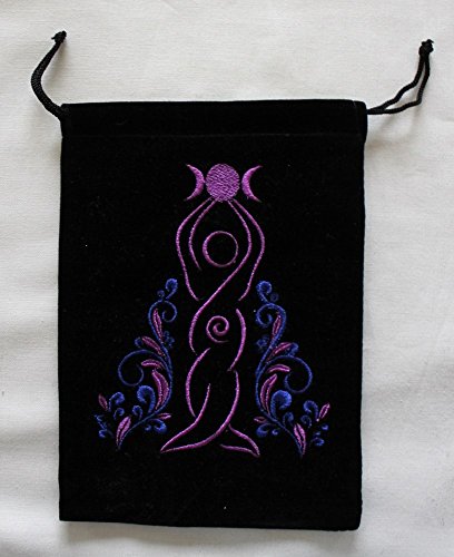 Goddess Unlined Black Velvet Tarot Bag