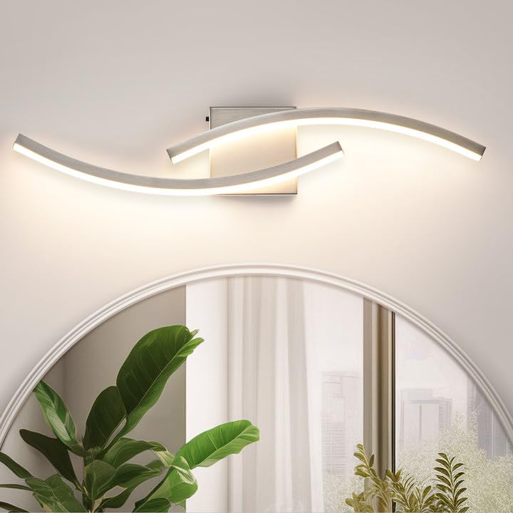 Photo 1 of 23.62 inch Modern Bathroom Vanity Light Brushed Nickel Lights Fixtures Dimmable 5CCT Led Bathroom Light Fixture Over Mirror Modern Wall lamp for Cabinet Hallway