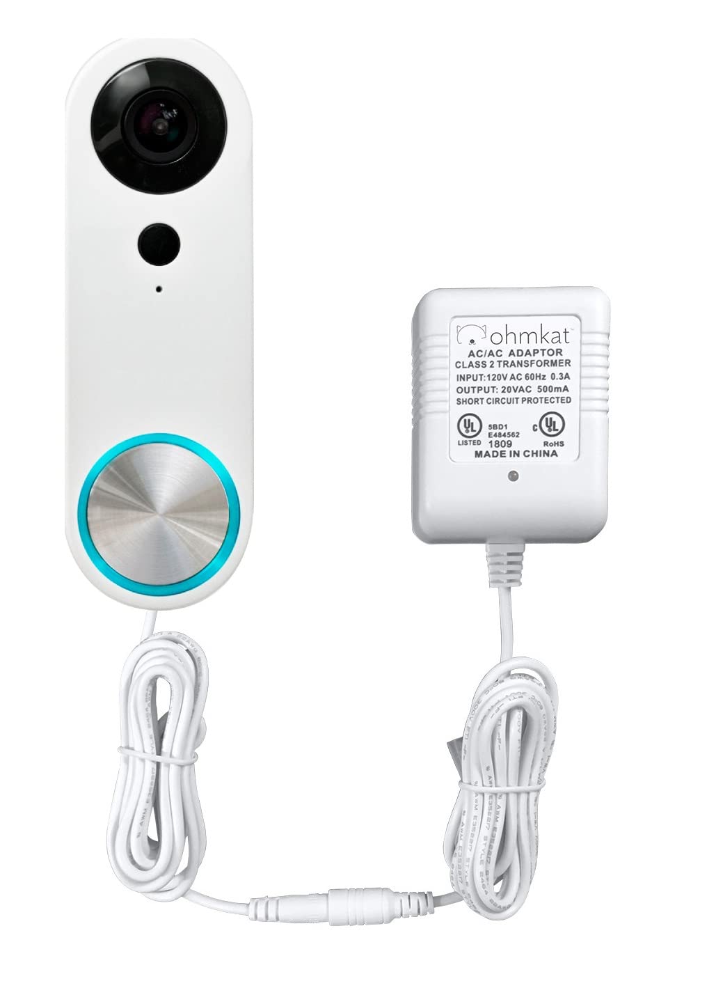 OhmKat Video Doorbell Power Supply Compatible with SimpliSafe