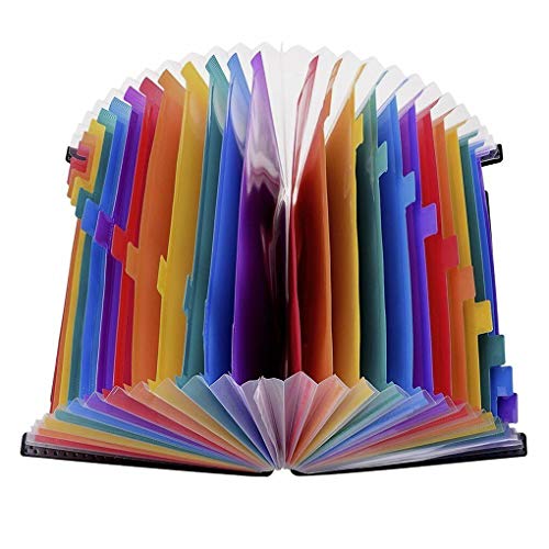 Expanding Accordion File Folder 24 Pockets, Alphabetical Expandable