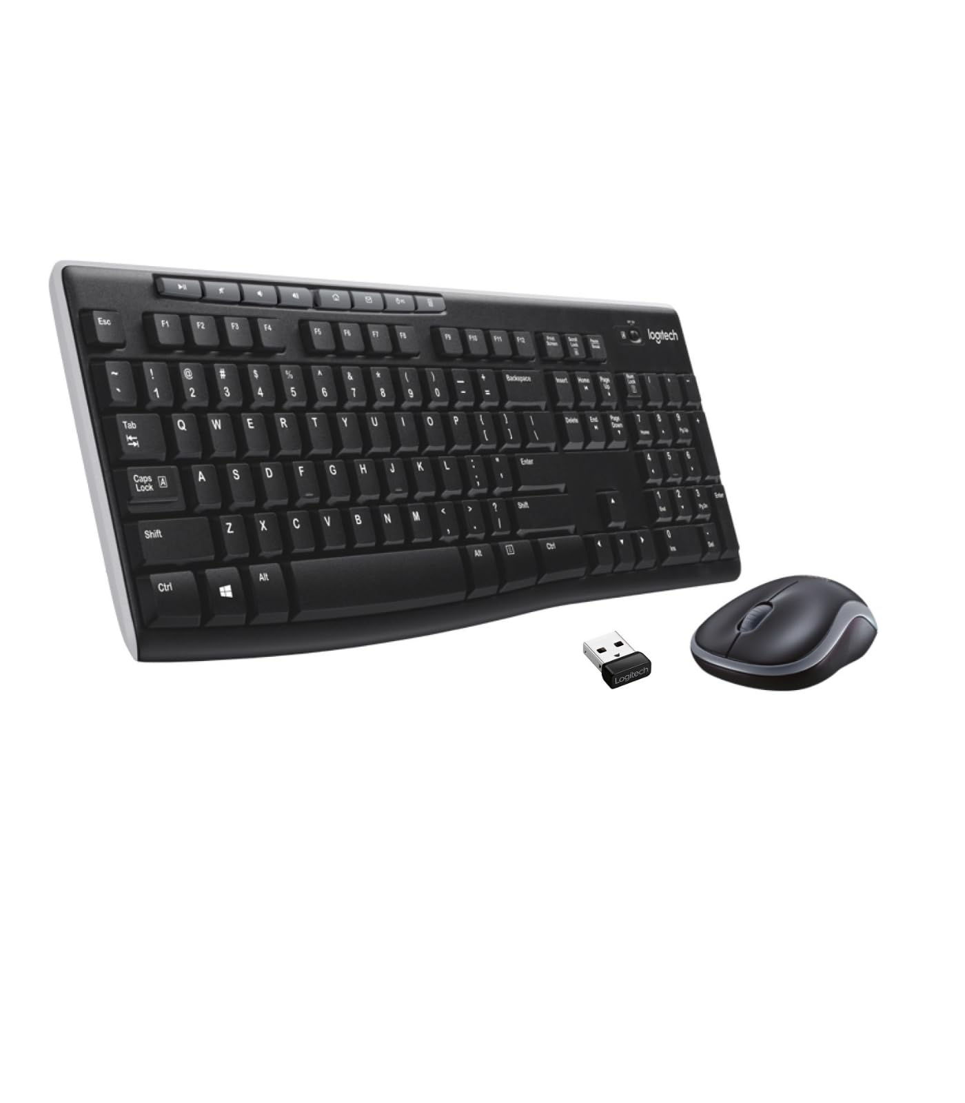 Logitech MK270 Wireless Keyboard and Mouse Combo for Windows, QWERTY Spanish Layout - Black