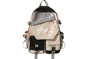 AiHdcy Stray Backpack Merch Skz Schoolbag Casual Travel Laptop Backpack for Stay Fans Gifts (Beige&Black)