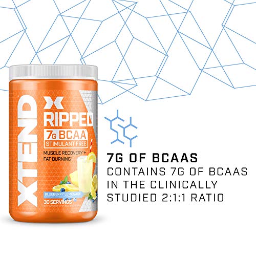 XTEND Ripped BCAA Powder Blueberry Lemonade Cutting Formula + Sugar