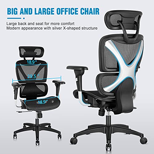 Gabrylly Ergonomic Office Chair, Large Mesh Chair with Lumbar Support