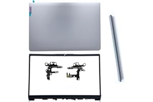 Wzqrps Replacement Laptop LCD Cover Back Rear Top Lid Front Bezel Hinges with Hinge Cover for Lenovo IdeaPad 1 15ADA7 1 15AMN7 82R1 5CB1F36621 AP3L6000100 5CB1M48453 82RF1006VUS Silver