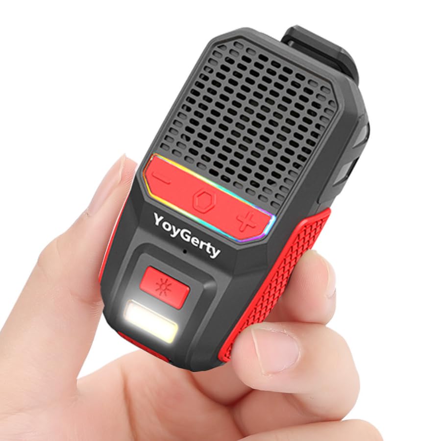 Photo 1 of 2025 Upgrade Wearable Bluetooth 5.4 Speaker, IPX6 Waterproof Clip on Wireless Speakers, Portable Speaker with RGB Lights and Flash, Built-in Mic,15H Playtime for Cycling/Home/Party/Beach/Outdoor(Red)