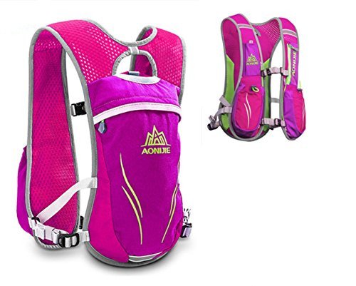 AONIJIE Professional 5.5L Outdoors Mochilas Trail Marathoner Running Race Hydration Vest Hydration Pack Backpack (Pink-New, One Size)