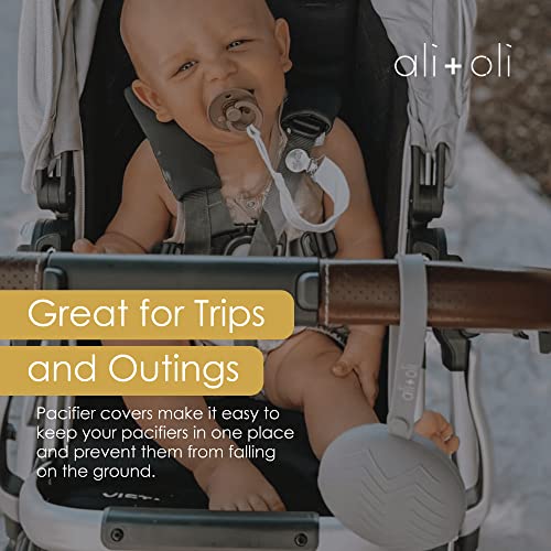 Ali+Oli Silicone Pacifier Case (Grey) 3" x 1.6" BPAFree Newborn