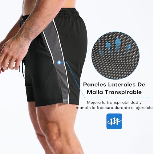 ZENWILL DRI-Armor Men's Sport Zip Shorts Running Shorts, Lightweight Gym Shorts Quick Dry