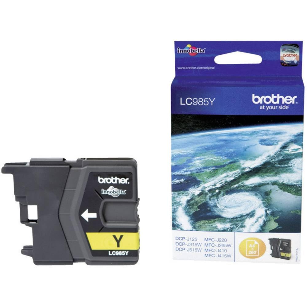 Brother LC-985Y Inkjet Cartridge, Yellow, Single Pack, Standard Yield, Includes 1 x Inkjet Cartridge, Brother Genuine Supplies