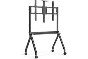 Dornium Smart Board Stand for 55-86 Inch Interactive Whiteboards, Adjustable Rolling Smartboard Stand with 360°Swivel Lockable Wheels, Suitable for Offices, Classrooms and Other Workspaces