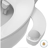 Bidet Attachment for Toilet - WITHLENT Left Hand Bidet Ultra-Slimt Non-Electric Dual Nozzle (Frontal & Rear Wash) Adjustable