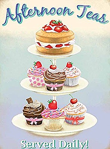 Afternoon Teas Small Steel Sign 200mm x 150mm (og)