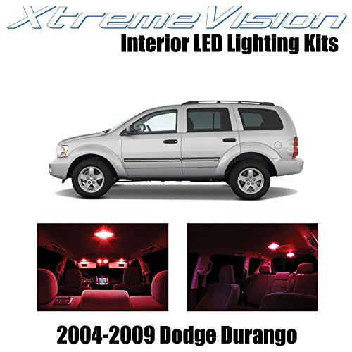 XtremeVision Dodge Durango 2004-2009 (7 Pieces) Red Premium Interior LED Kit Package + Installation Tool