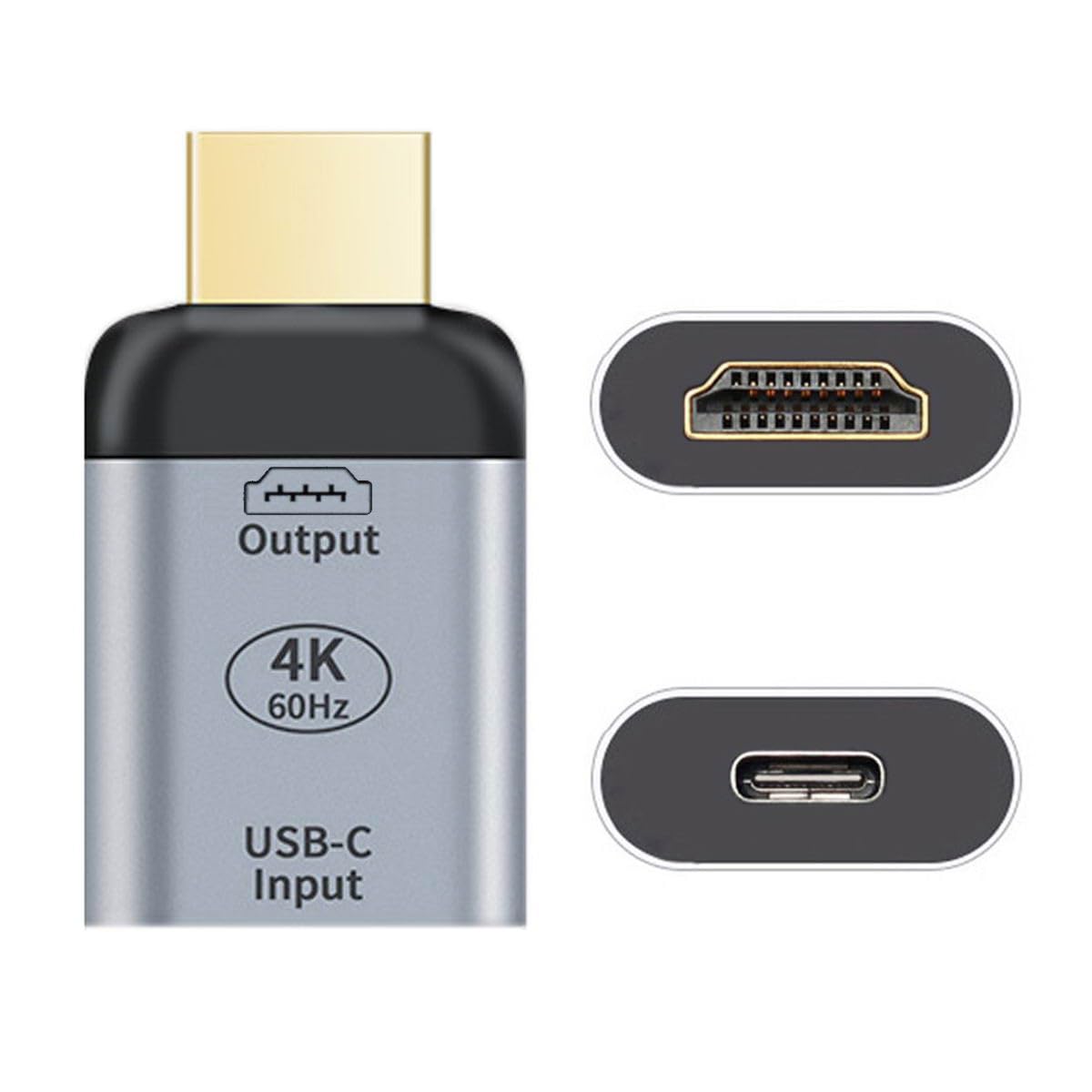 CY USB-C to HDMI Adapter - HDTV, Monitor & PC Compatible, Includes 10Gbps USB C to C Cable for Data & Display