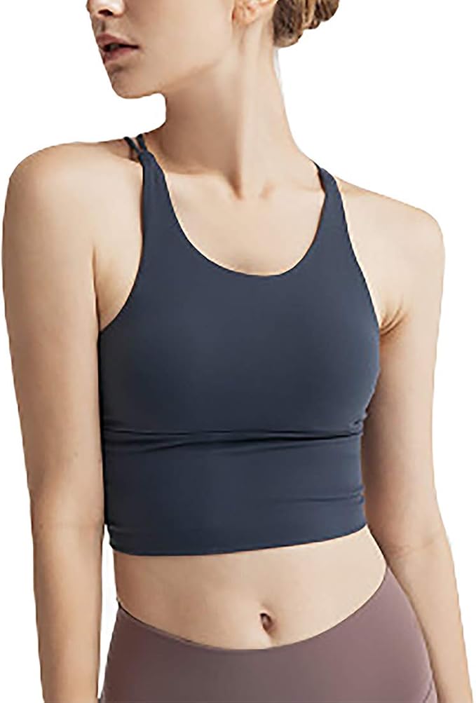 IMEKIS Damen Sport Set - Neckholder Yoga Crop Top & Hohe Taille Shorts Fitness Outfit