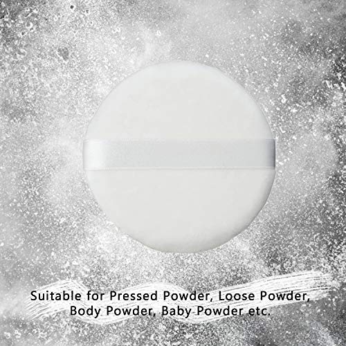 Large Powder Puff for Body Powder Ultra Soft Fluffy Velour with Satin