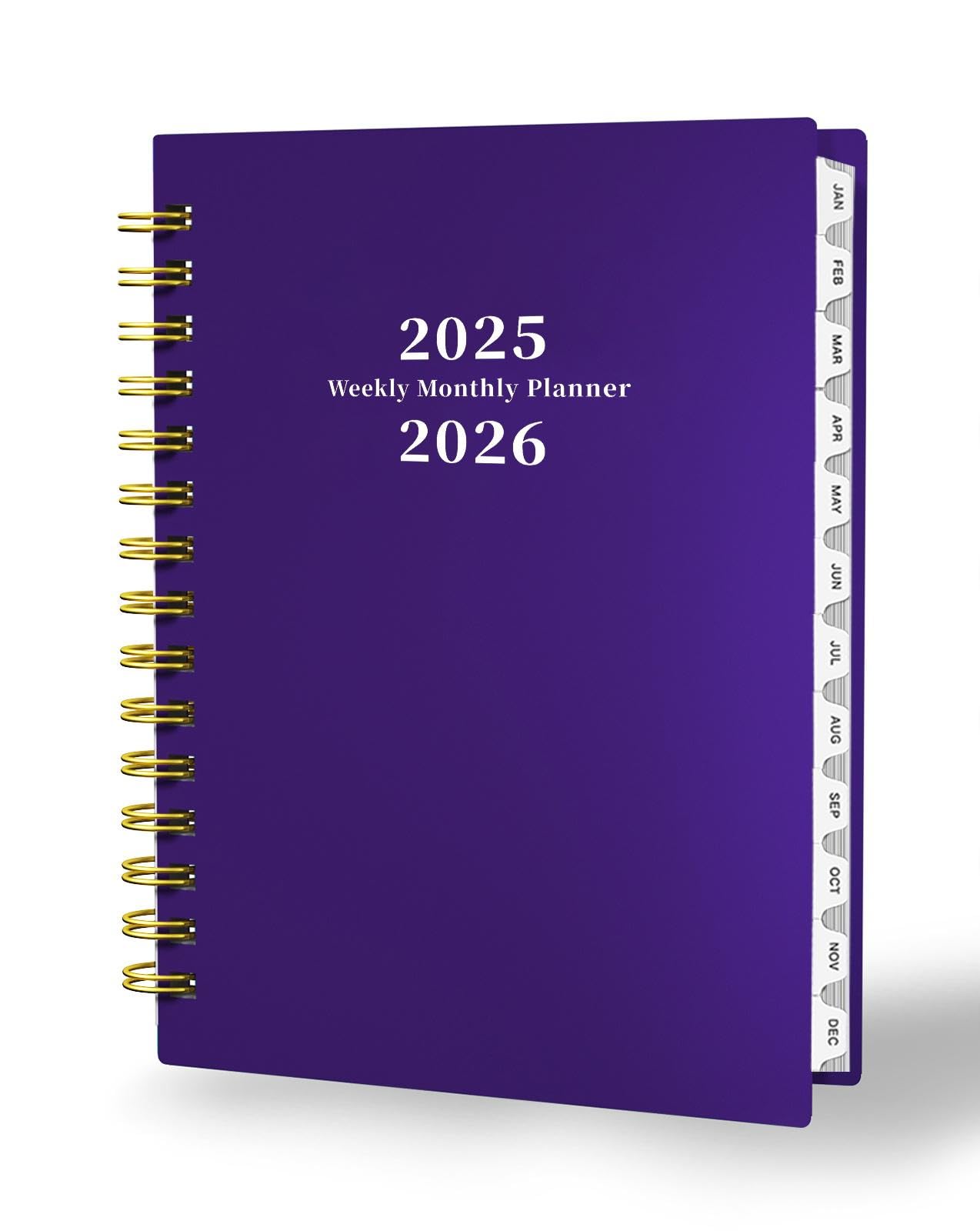 Photo 1 of *** 2 PACK**Ymumuda Planner 2025-2026 - 12-Month Daily Weekly Monthly Planner from JUL.2025 to JUN.2026, 8.4" X 6", Spiral Notebook Agenda Personal Organizer with Stickers Inner Pocket for Office School Supplies