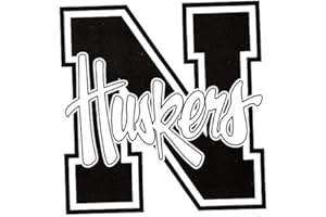 WIGGLEWALLS 3 Inch Black N Logo Nebraska Univ Huskers NU Cornhuskers Removable Wall Decal Sticker Art Home Room Decor 3 by 3 Inches