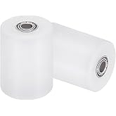 uxcell 2Pcs Nylon Roller Wheel with Bearings, 1/4" Bore x 1-3/16" Width x 1-5/8" Length, CNC Guiding Wheel Flat Belt Idler, Nylon Pulley (White)