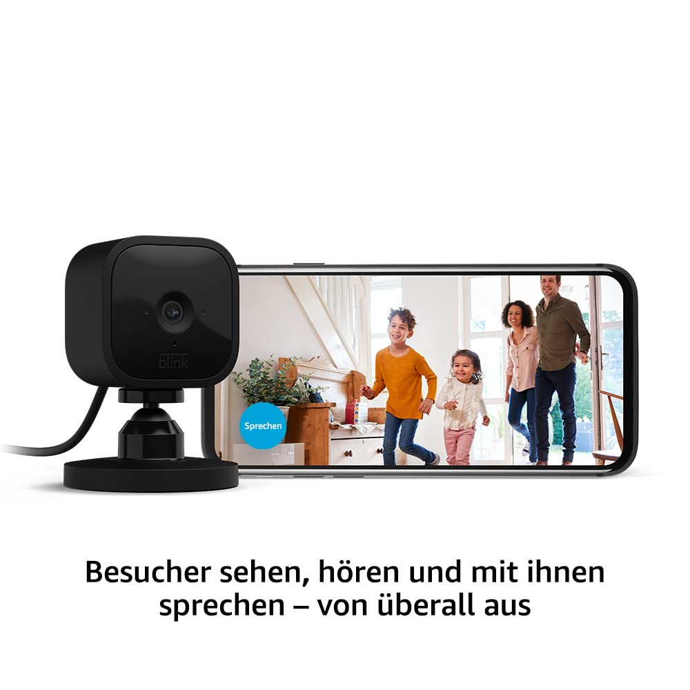 Blink Mini – Kompakte, smarte Plug-in-Überwachungskamera für innen, 1080p-HD-Video, Nachtsicht, Zwei-Wege-Audio, Bewegungserfassung; einfache Einrichtung, funktioniert mit Alexa – 1 Kamera (schwarz) 2