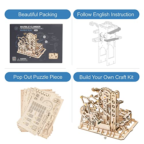 Rowood 3D Wooden Marble Run Puzzle Craft Toy, Gift for Adults & Teen