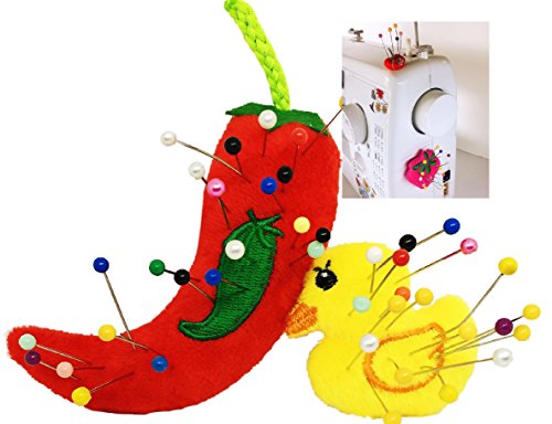 Pincushion for Sewing Machine Pin Holder 2 pcs Needle Storage Organizer DIY Craft Red Chili