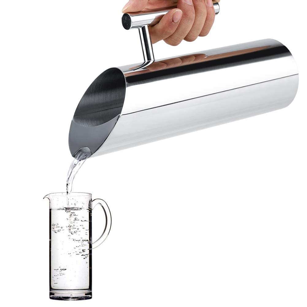 Stainless Steel Water Jug, Water Pitcher Jug with Ice Guard, Copper Water Jug, Cold Drinking Pitcher for Milk Juice Iced Tea(1.5L)